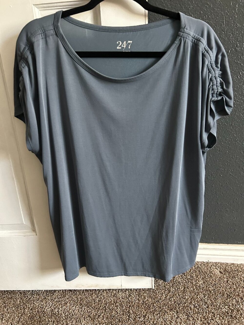 Maurices 24/7 Dusty Blue Short Sleeve T Shirt Size XL
